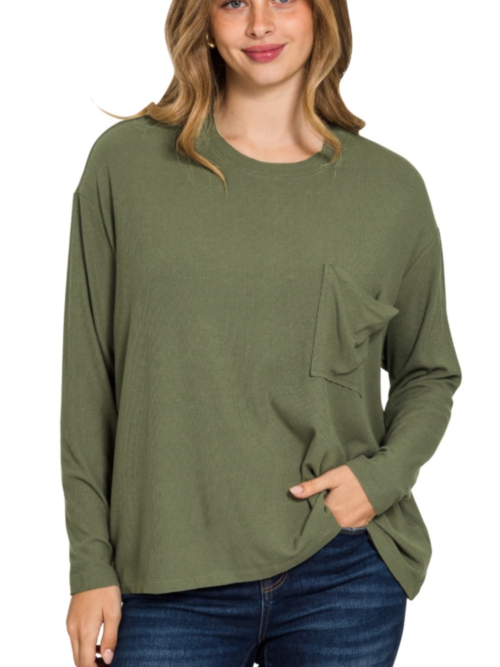 #1360 Ribbed rayon span dolman sleeve top